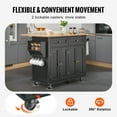 thumbnail image 4 of KFFKFF Kitchen Island Cart Rolling Storage Cabinet on Wheel with Drawer & Shelves, 4 of 9