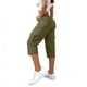 thumbnail image 4 of Pantalones Elásticos de la Cintura para las Mujeres Color Sólido Capris de Longitud Completa con Bolsillos, Mujeres Elásticas de la Cintura Capris de Verano, 4 of 7