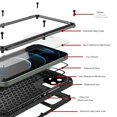 thumbnail image 2 of Dteck Case for Apple iPhone 12 6.1-inch,Luxuy Metal Waterproof Shockproof Rubber Hybrid Aluminum Alloy Back Case with nano waterproof membrane Cover,Black, 2 of 9