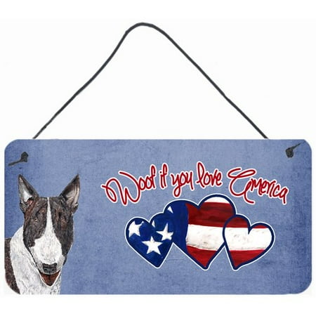 Caroline's Treasures Woof if you love America Bull Terrier by Sylvia Corban Painting Print Plaque