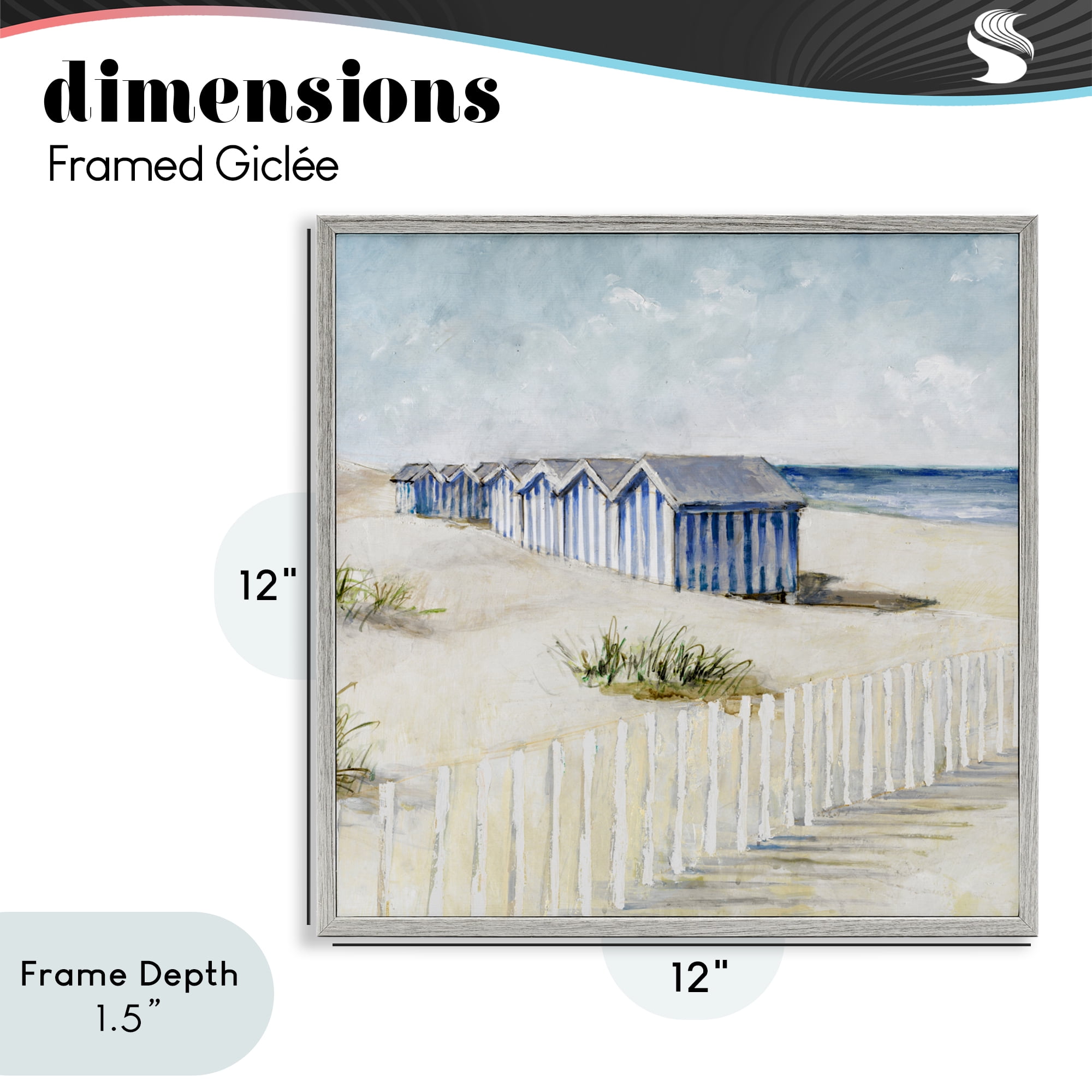Stupell Industries Vintage Coastline Nautical Shacks Gray Framed Giclee Art, design by Lorenzo Collective