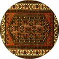 thumbnail image 1 of Ahgly Company Indoor Round Oriental Yellow Industrial Area Rugs, 4' Round, 1 of 4