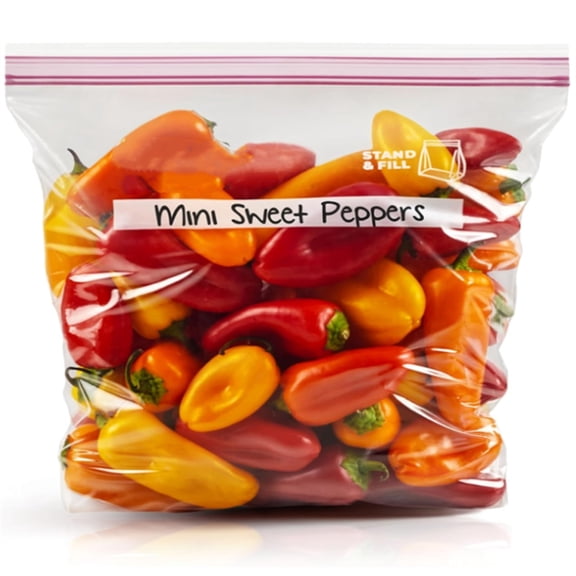 Press to Close Plastic Bags for Food Storage, Quart Size, 25 Count