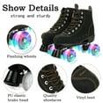 thumbnail image 4 of EONROACOO Roller Skates, Leather Roller Skates for Adult, Light up Wheels Double Row Quad Skates(Black,Women 4/Men 3), 4 of 11
