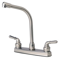 RV Mobile Home Non-Metallic High Rise Swivel Kitchen Faucet Stainless Steel Finish