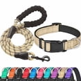 thumbnail image 1 of Set de collar y correa para perros Ladoogo de nailon reflectante para perros, 1 of 7