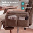 thumbnail image 6 of Genpo Cross Legged Office Chair, Criss Cross Desk Chair with Wheels, Brown Teddy Fleece Big and Tall Reclining Office Chair 500lbs with Foot Rest, Reversible Armrests & Wide Seat, 6 of 6