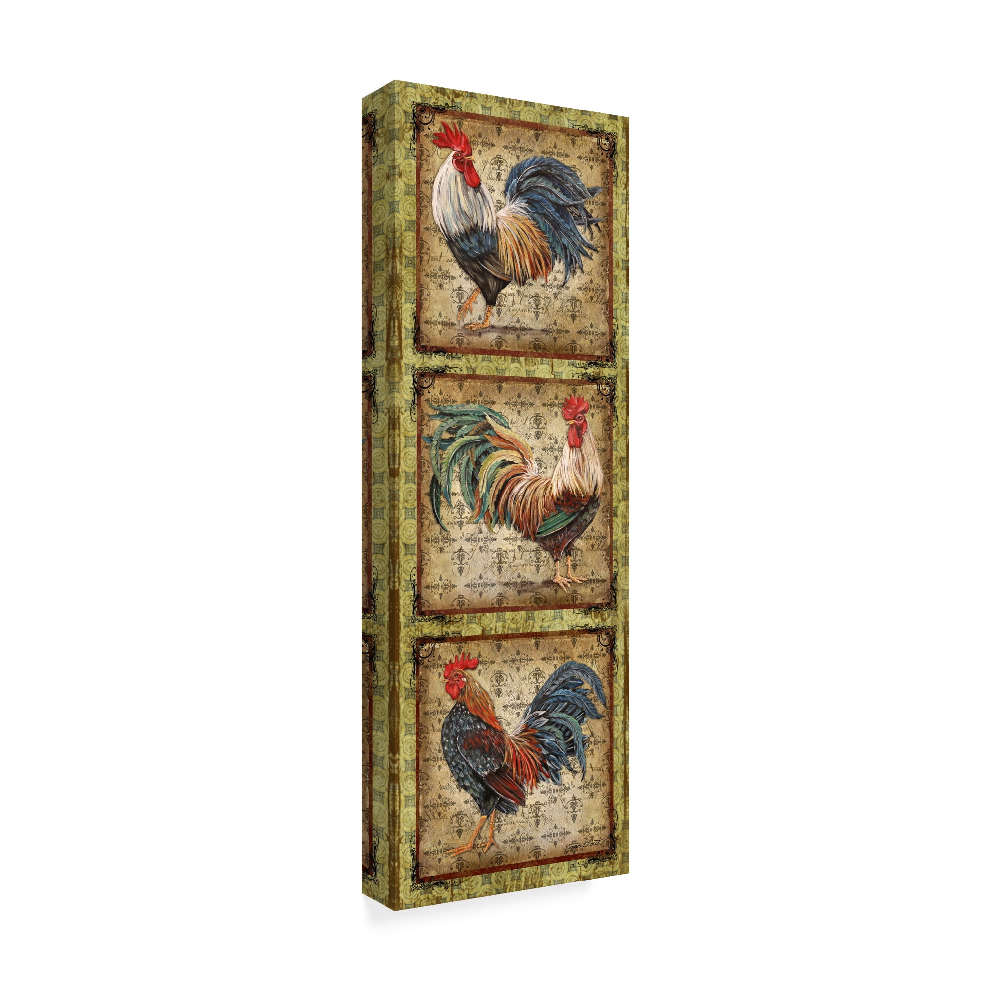 Trademark Fine Art 'Le Coq Rooster Trio' Canvas Art by Jean Plout