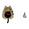 thumbnail image 1 of Reloj de pared,Reloj de pared decorativo con forma de gato para sala de estar silenciosa,Reloj de pared de madera,decoración moderna,Escultura de velero,Estatua de velero,decoración de barco, 1 of 8