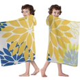 thumbnail image 4 of Yellow Floral and Petal Pattern Hooded Bath Towel，60"x35" for Ages 3 To 12 Kids, Quick Dry Lightweight Soft Microfiber Hood Beach Towel Cover Up for Kids, 4 of 7