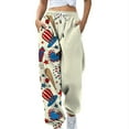 thumbnail image 3 of Pantalones de pierna ancha sueltos de cintura alta para mujer, deportivos, casuales, ajustados, con cordones Fridja alkflakhf33292, 3 of 5