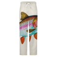 thumbnail image 5 of Rainbow Trout Art Print Winter Female Pants Flannel High Waist Women Pants Lady Warm Straight Leg Plush Trousers, 5 of 7