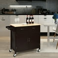 Costway Modern Rolling Kitchen Cart Island Wood Top Storage Trolley