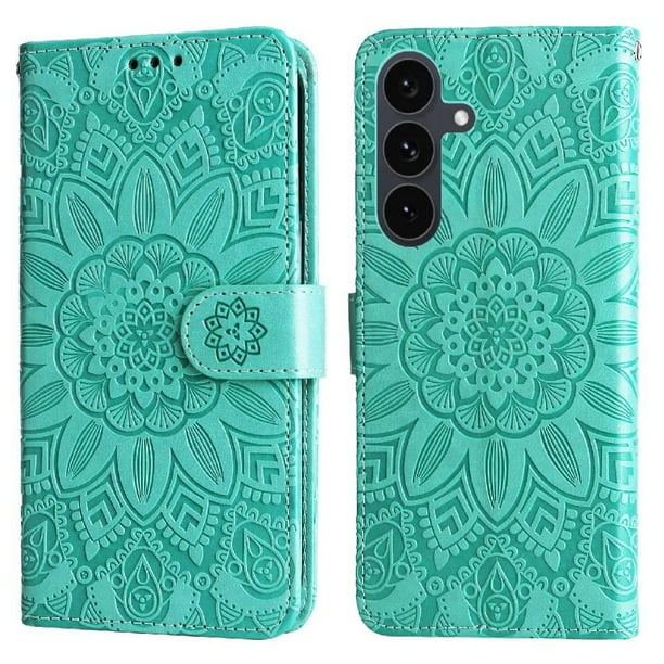 Funda tipo cartera GANGXUN para Samsung Galaxy S25 FE , diseño girasol, cuero PU, soporte, cierre magnético, tarjetero