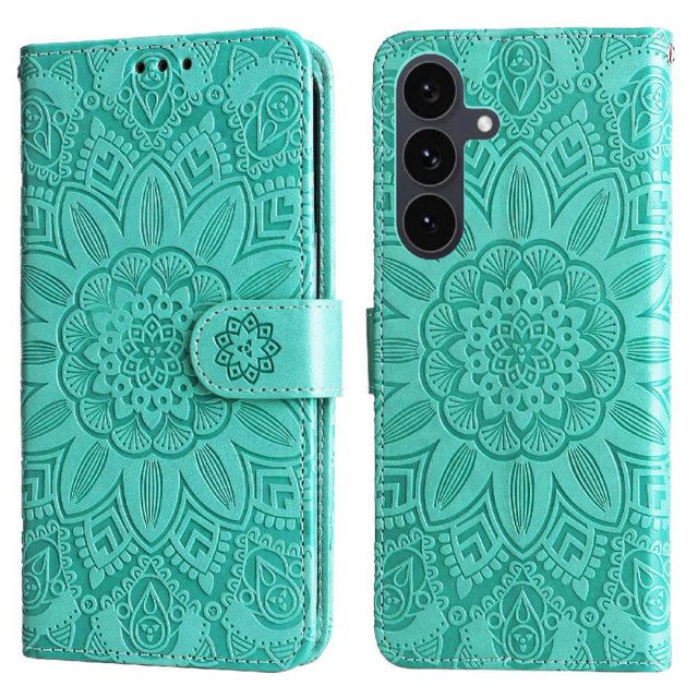 Funda tipo cartera GANGXUN para Samsung Galaxy S25 FE , diseño girasol, cuero PU, soporte, cierre magnético, tarjetero
