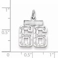 thumbnail image 2 of Sterling Silver Rhodium-Plated Diamond-Cut #66 Charm (20 X 14) Made In United States qsn66, 2 of 2