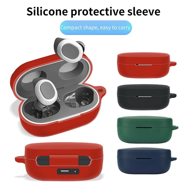 SUSUchens - Funda protectora para auriculares de silicona suave anticaídas, compatible con Bluetooth, con gancho para SoundPEATS TrueFree 2