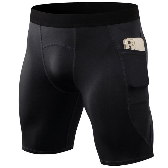 Pantalones cortos deportivos para hombre, ajustados, de secado rápido, para entrenamiento, con bolsillo, elásticos, transpirables, para correr y fitness