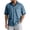 Blue, variant on Men Short Sleeve Button Down Shirt with Contrast Trim Notched Collar Relaxed Fit Casual Top for Everyday Wear