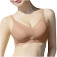 thumbnail image 6 of SMihono Lace Mastectomy Bra Pocketed Bra for Breast Forms Push-up Armpit Oversized Control Wireless Bra Sports Bra Khaki 38, 6 of 7