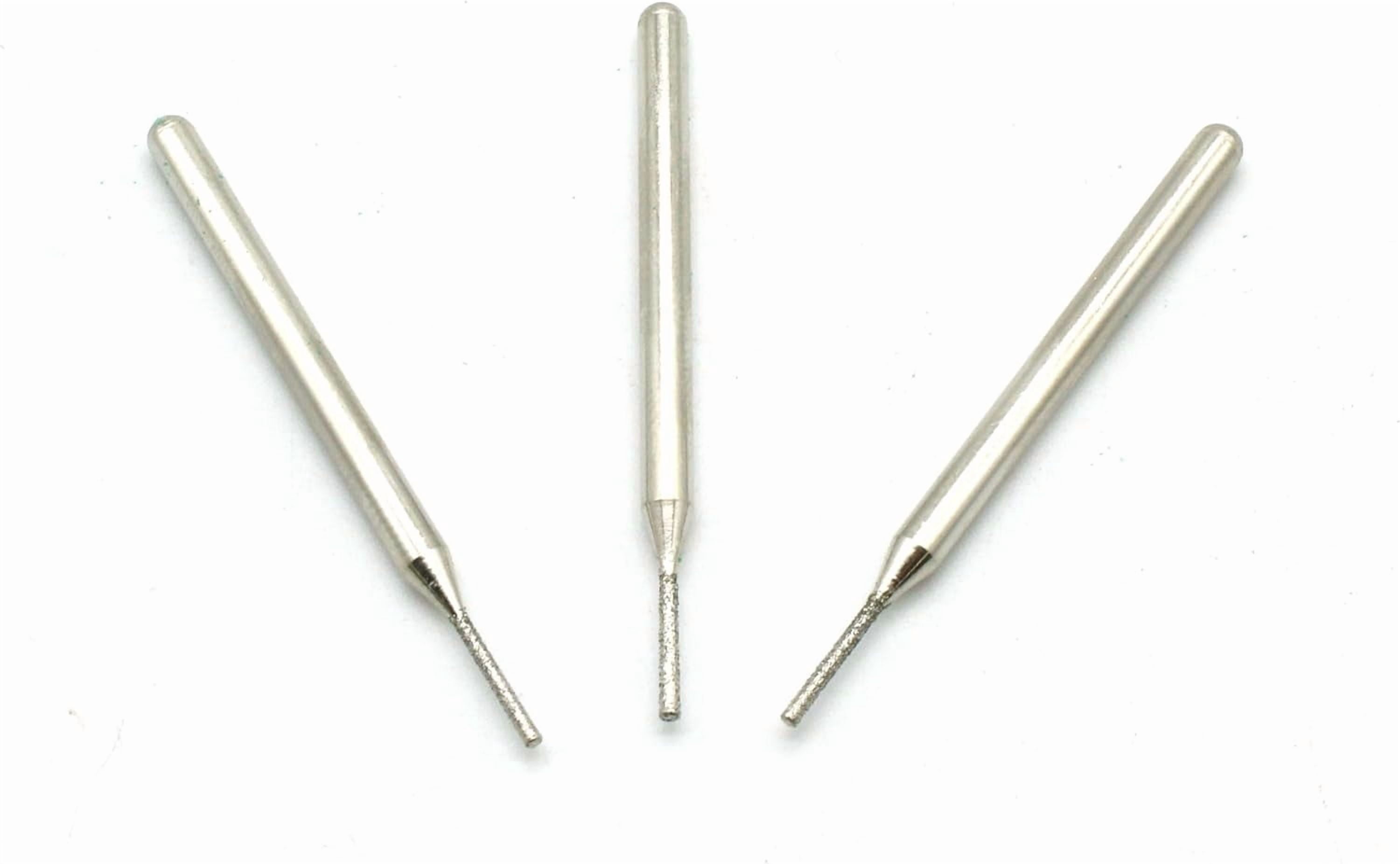 FRKSMD-30 pc 1 mm (1/32 Inch) Coarse Diamond Coated Burrs Glass Drill Bit Set Grit 80 with 1/8 Inch Shank for Dremel Rotary Tools