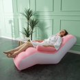 thumbnail image 4 of IFCOW Inflatable Deck Chair with Air Pump, Foldable Lounge Chair for Bedroom and Living Room, Indoor Sofa Lounge with Handrails,Pink, 4 of 6