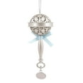 thumbnail image 4 of Hallmark Christmas Ornament (Baby's First Christmas Silver Baby Rattle With Blue Ribbon 2024 Premium Metal), 4 of 6