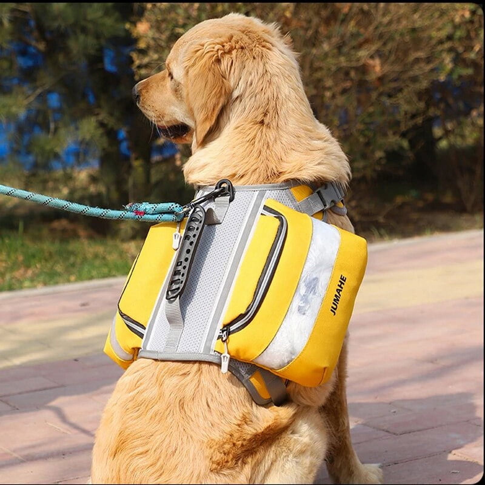 Large Capacity DOg training Backpack Harness Capacity Double Pack Reflective Adjustable Pet Chest Strap training storage collar