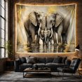 thumbnail image 6 of Elephant Family with Calf in Golden Water, Serene Watercolor Wildlife Wall Art for Animal Lovers, Elephant Art Decor Housewarming Gift, Tapestry Wall Hanging for Bedroom and Living Room, 6 of 7