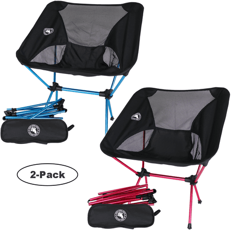 Bigfoot Outdoor Ultralight Backpacking Chair 2 Pack 1 Red