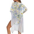 thumbnail image 5 of HELLHERO Watercolor Daisy Floral Kimono Cover Up - Lightweight Breathable Beachwear for Women | Perfect for Summer Vacation, Poolside & Tropical Trips, 5 of 6