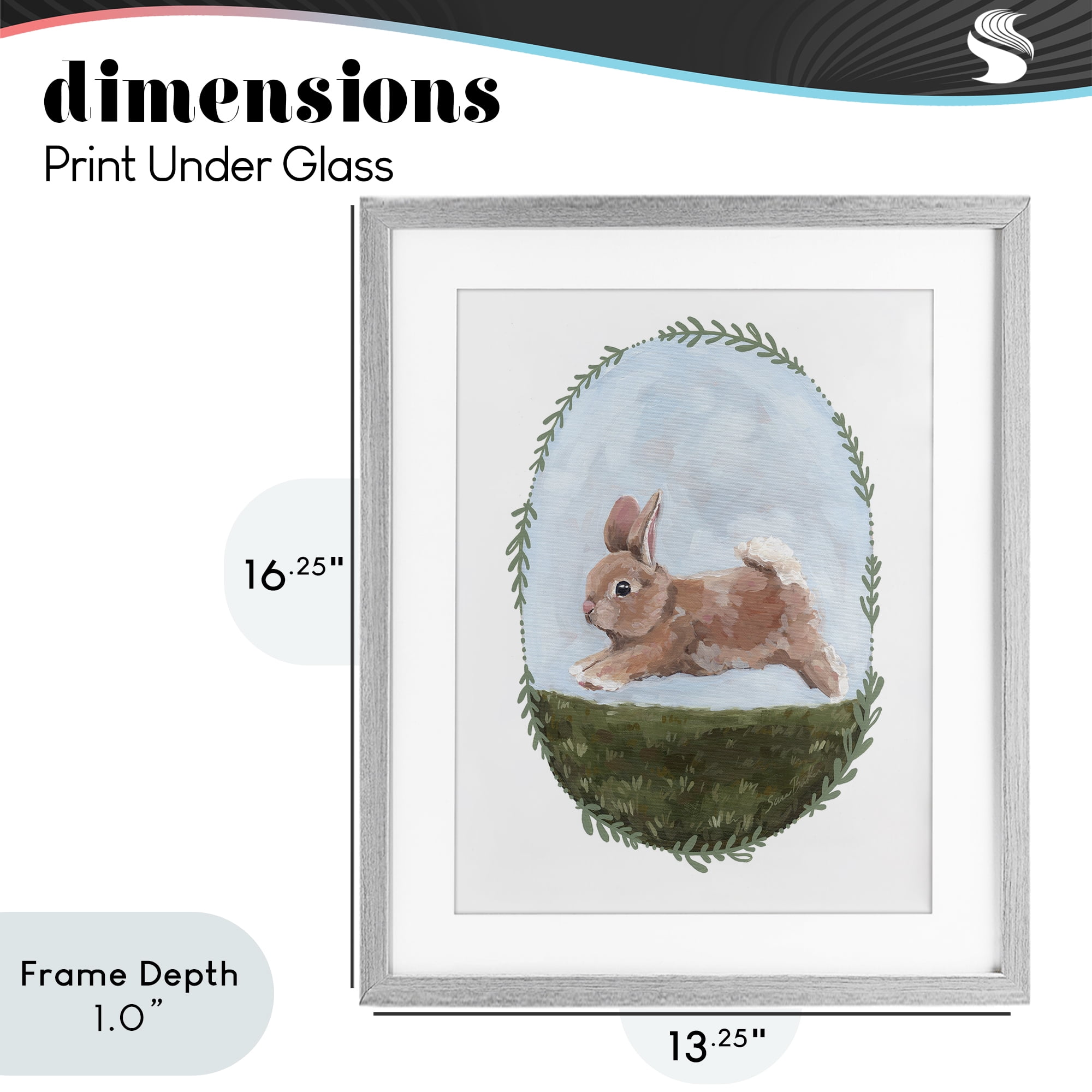 Stupell Industries The Goodness of Spring Gray Framed Print Under Glass, design by Sara Baker