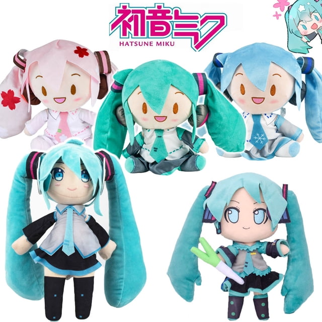 Muñeco de peluche Hatsune Miku de dibujos animados, juguete de Anime sakura Miku snow Miku, personaje Kawaii, postura sentada, Fufu, regalo de Navidad para niños, 20-29cm