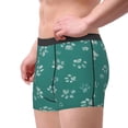 thumbnail image 2 of Fuzoiu teal green paw Print Men's Ultra Breathable Underwear,No Riding Up Boxer Briefs with ComfortFlexible Waistband-XX-Large, 2 of 5