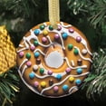 thumbnail image 2 of Ceramic Christmas Ornament (Flat Design - NOT 3D,) of a Cute Doughnut Brown Glazed Frosted Donut with Sprinkles Bakery Foodie Doughnuts Lover Food Novelty Xmas Tree Ornaments Gifts, 2 of 3