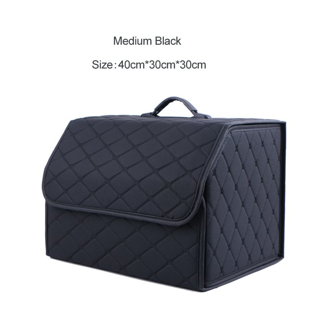 Caja organizadora para maletero de coche de gran capacidad, bolsa de almacenamiento de herramientas multiusos para coche, caja plegable de cuero para almacenamiento de emergencia Tan Jianjun unisex