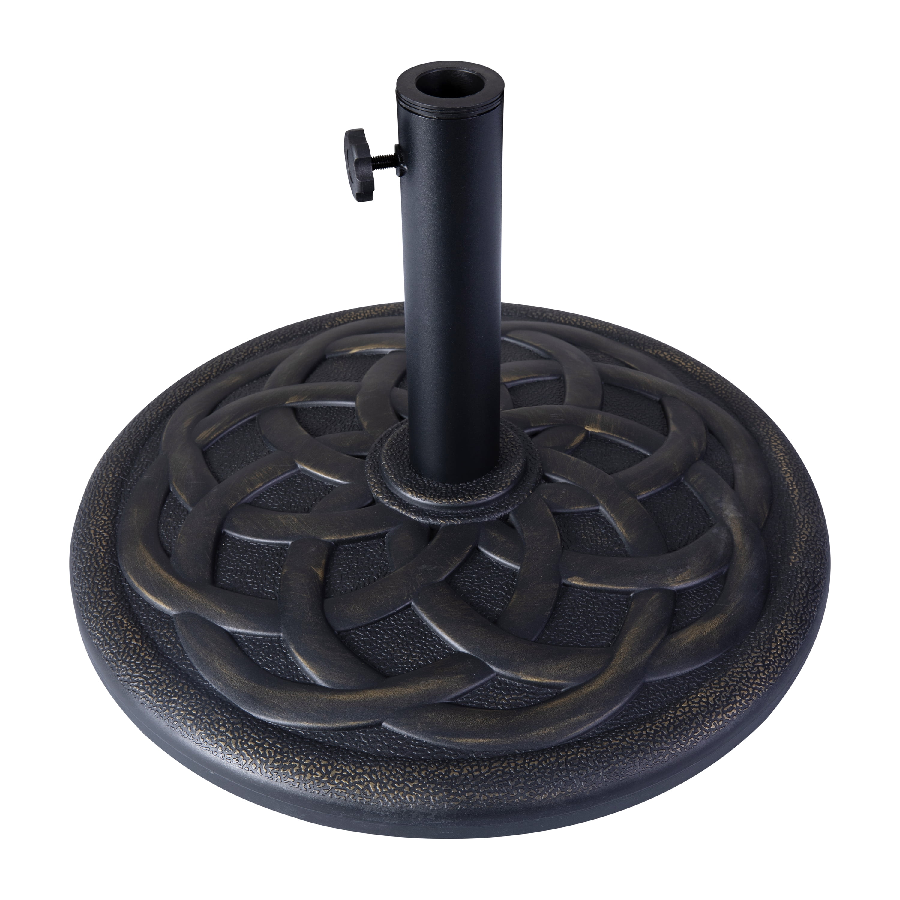 Emma + Oliver 19.25" Diameter Universal Bronze Cement Patio Umbrella Base with Weatherproof Plastic Polymer Coating