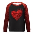 thumbnail image 4 of Penkiiy Hauts de Mode à Manches Longues pour Femmes, Col Rond Mignon, Blouse Tendance, Saint-Valentin 2025, Grande Taille, Imprimé Cœur d'Amour, S Rouge, 4 of 4