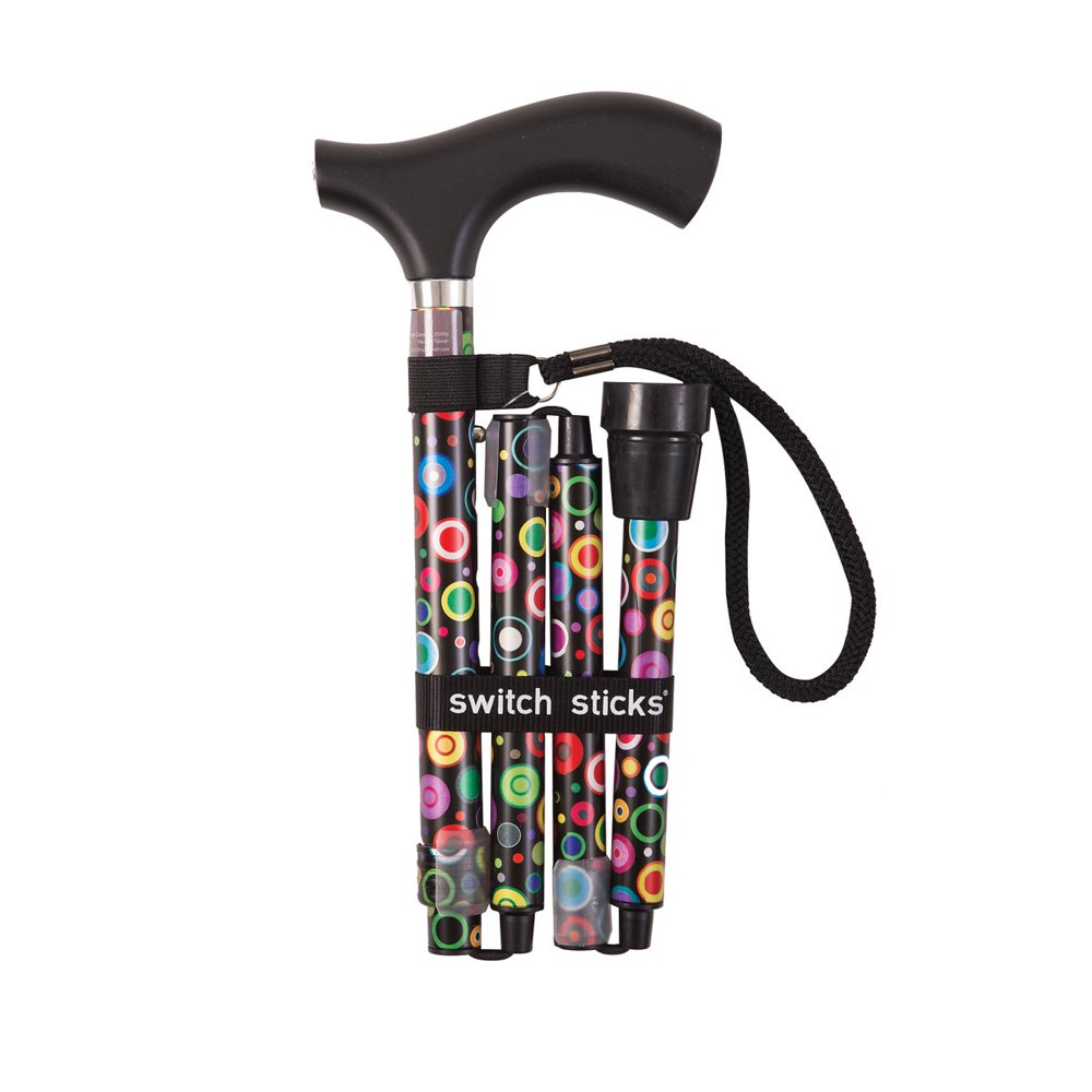 Switch Sticks Aluminum Adjustable Folding Walking Stick Canes Bubbles