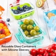 thumbnail image 5 of 10 Pack Glass Meal Prep Containers with Removable Silicone Sleeves,Food Storage Container Set with Airtight Lids (34oz+12oz), 5 of 6