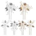 thumbnail image 1 of a refined and professional product description for your **6pcs Bridal Wedding Hair Pins with Pearls, Rhinestones, and Leaf Design**:\n\n \n\n### Elegant, 1 of 2