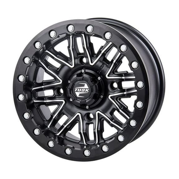 4/156 Tusk Nebo Beadlock Wheel 14x7 4.0   3.0 Machined/Black for Polaris Ranger 570 Efi Full Size 2014-2021