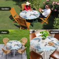 thumbnail image 4 of Sea Turtle Coastal Round Tablecloth for 45-54 Inch Tables,Fitted Table Cover with Elastic Edge,Summer Beach Coral Ocean Blue Nautical Waterproof Outdoor Table Cloth Protector for Patio Garden Dinner, 4 of 9