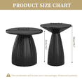 thumbnail image 5 of Outdoor Side Tables Set of 2, Small Round End Table, Weather Resistant Metal Steel Side Table for Patio Yard Balcony Garden Bedside, No Assembly, Black, 5 of 8