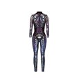 thumbnail image 4 of KOMOO Women Halloween Skeleton Bodysuit Long Sleeve Bodycon 3D Skeleton Skinny Jumpsuit Bone Skull Cosplay Catsuit, 4 of 5