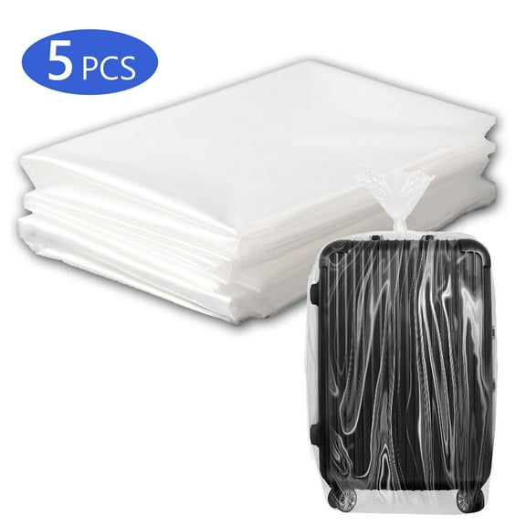 Tripumer 5 Pcs Clear Jumbo Storage Bags Dustproof Large Plastic Moving Bags for Luggage Suitcase Comforter Furniture Bike