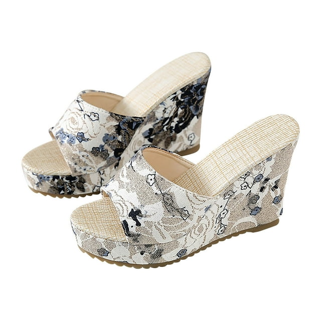 Amzcrzy Zapatos de mujer,Zapatos de mujer,Zapatillas de mujer, Sandalias de cuña para mujer, sandalias de plataforma con punta abierta de moda Sandalias Mujer Zapatillas De Casa