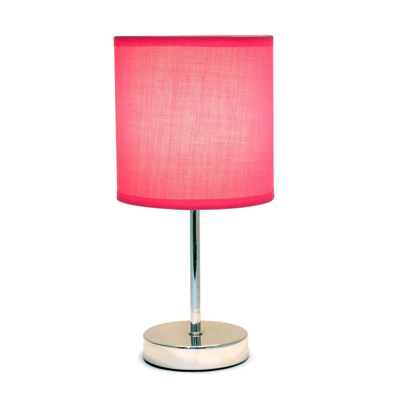 Simples Conceptions Mini lampe de table de base chromée avec abat-jour en tissu
