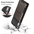 thumbnail image 6 of Case for iPhone XR Case Wallet ID Slot Credit Card Holder Spring Pocket Scratch Resistant Dual Layer Protective Bumper Rugged TPU Rubber Armor Hard Shell Cover for iPhone XR 10R (Gun Color), 6 of 8