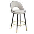 thumbnail image 6 of Set of 4 360 ° Rotatable Bar Chair, Modern PU Comfortable Upholstered Bar Chair with Smooth and Beautiful Metal Legs for Dining Room, Kitchen, Terrace and Guest Office Chair (Gray), 6 of 12